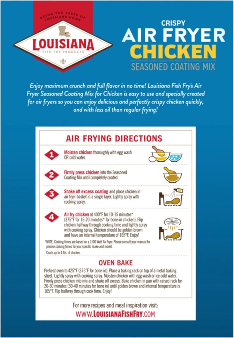 Louisiana Fish Fry Products Crispy Air Fryer Chicken Seasoned Coating Mix - 5 Oz - Image 4